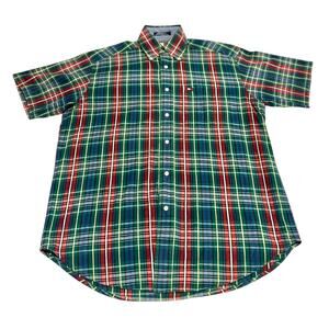 Tommy Hilfiger Men's Size Small Button Down Top Short Sleeve Plaid